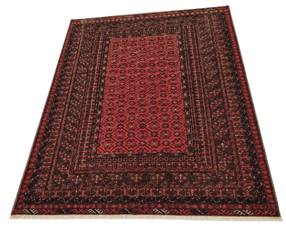Dark red Persian carpet with traditional pattern